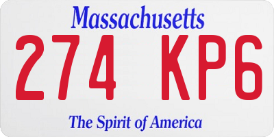MA license plate 274KP6