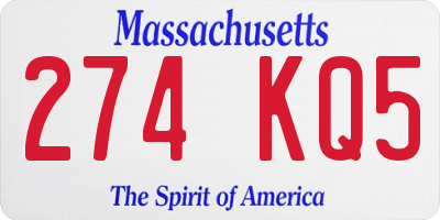 MA license plate 274KQ5