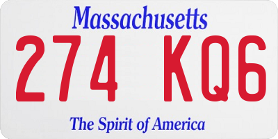 MA license plate 274KQ6