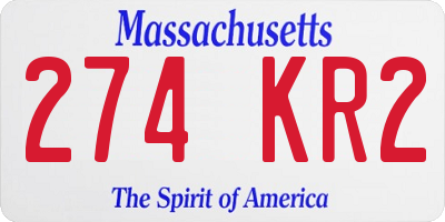 MA license plate 274KR2