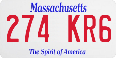 MA license plate 274KR6