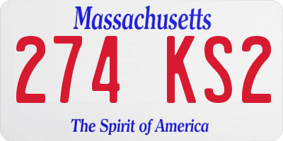 MA license plate 274KS2
