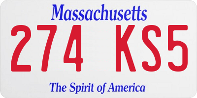 MA license plate 274KS5