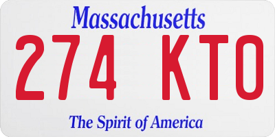 MA license plate 274KT0