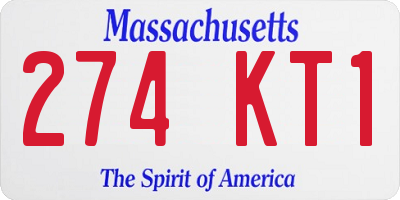 MA license plate 274KT1