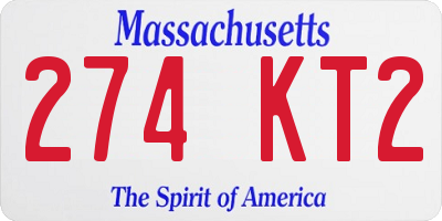 MA license plate 274KT2