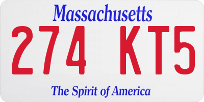 MA license plate 274KT5