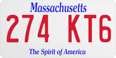 MA license plate 274KT6