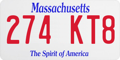 MA license plate 274KT8
