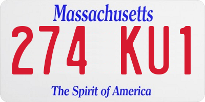 MA license plate 274KU1