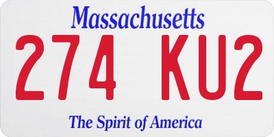 MA license plate 274KU2