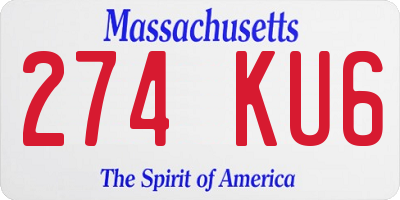 MA license plate 274KU6