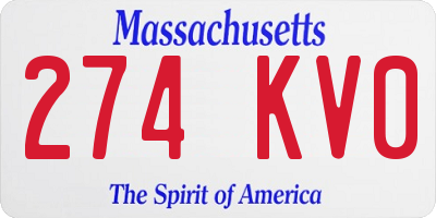 MA license plate 274KV0