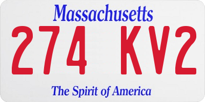 MA license plate 274KV2