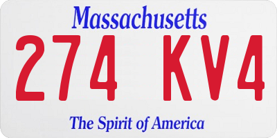MA license plate 274KV4