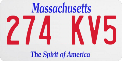 MA license plate 274KV5