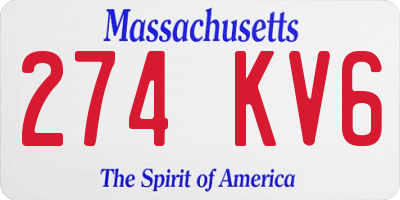MA license plate 274KV6