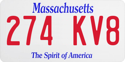 MA license plate 274KV8