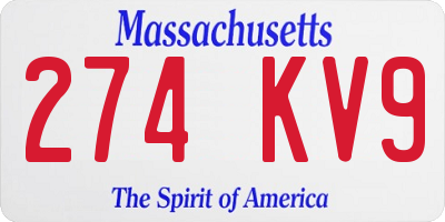 MA license plate 274KV9