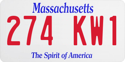 MA license plate 274KW1