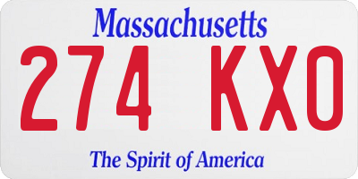 MA license plate 274KX0