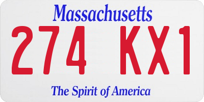 MA license plate 274KX1