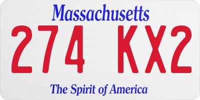 MA license plate 274KX2
