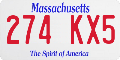 MA license plate 274KX5