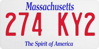 MA license plate 274KY2