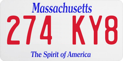 MA license plate 274KY8