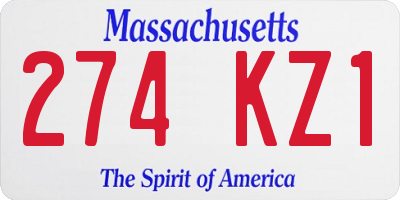 MA license plate 274KZ1
