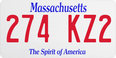 MA license plate 274KZ2