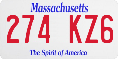 MA license plate 274KZ6