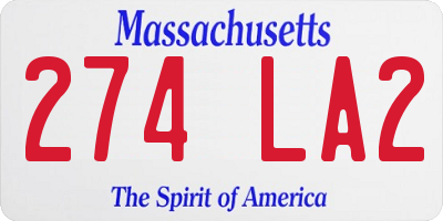 MA license plate 274LA2