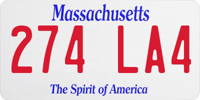 MA license plate 274LA4