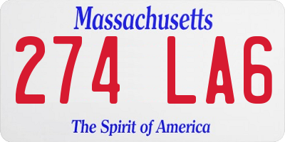 MA license plate 274LA6