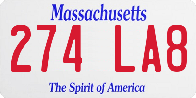 MA license plate 274LA8
