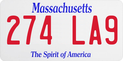 MA license plate 274LA9