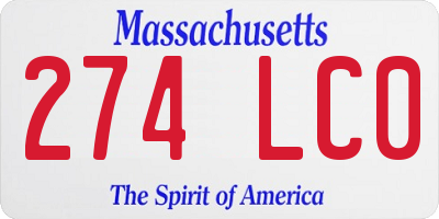MA license plate 274LC0