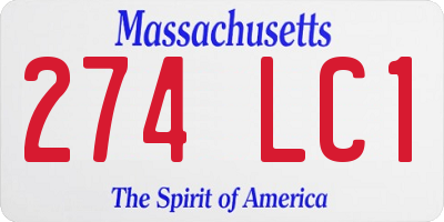 MA license plate 274LC1