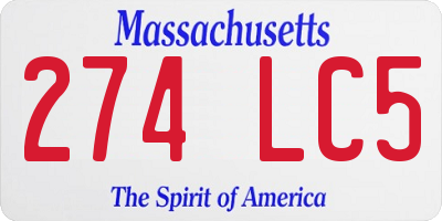 MA license plate 274LC5