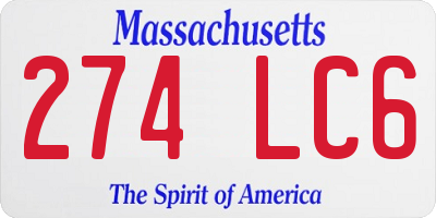 MA license plate 274LC6