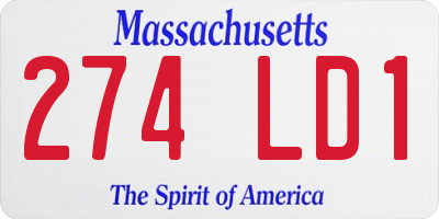MA license plate 274LD1