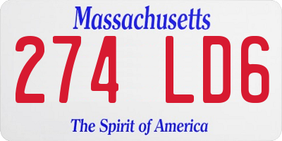 MA license plate 274LD6