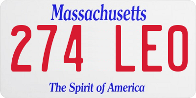MA license plate 274LE0