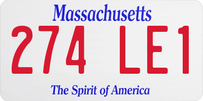 MA license plate 274LE1