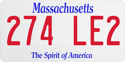 MA license plate 274LE2