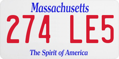 MA license plate 274LE5
