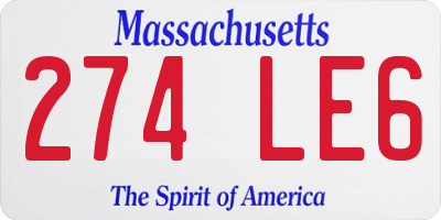 MA license plate 274LE6