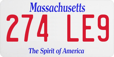 MA license plate 274LE9
